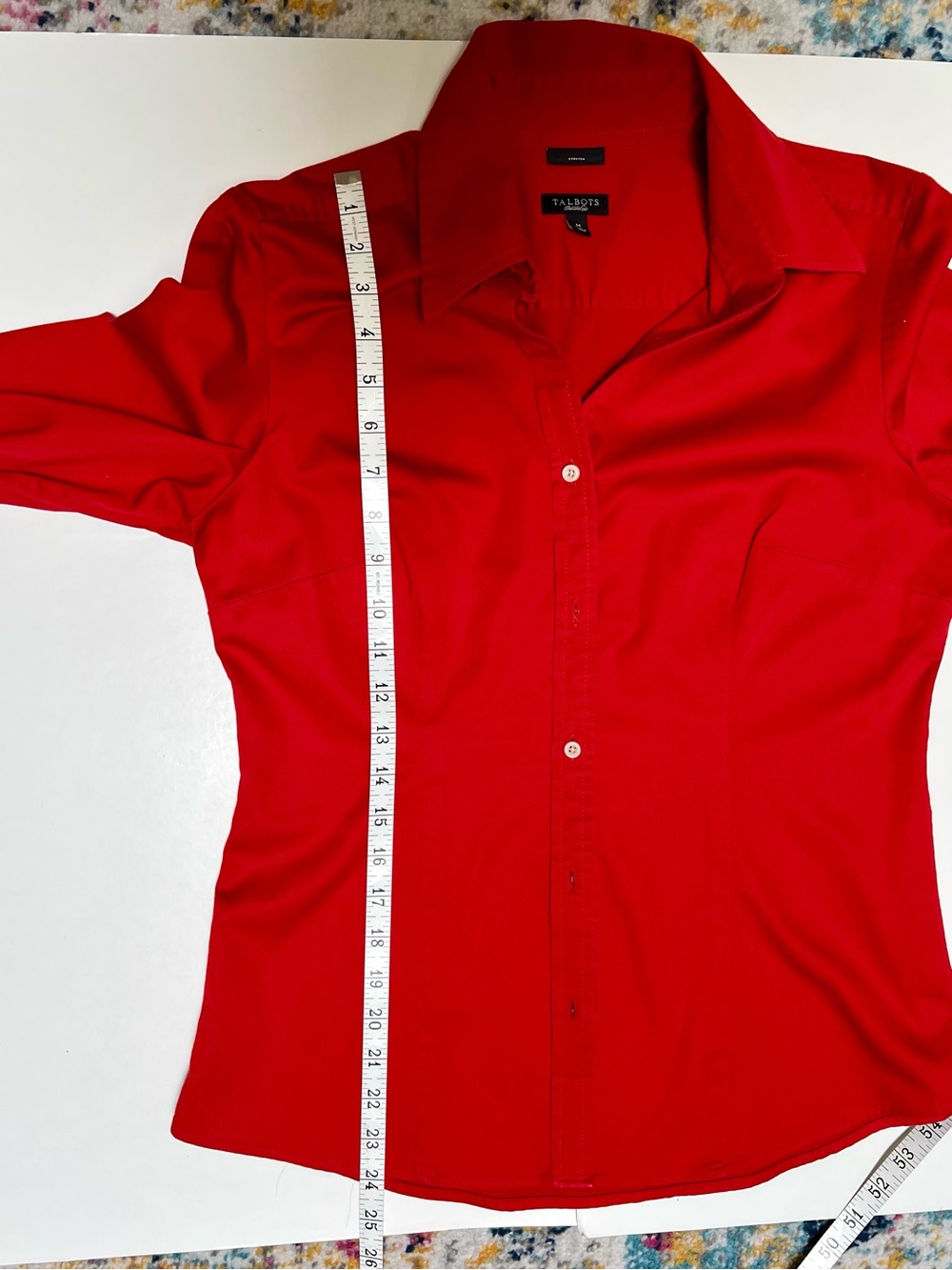 Talbots red button down shirt - Picture 7 of 9